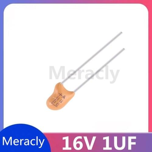 16V 1UF Tantalum capacitor straight plug CA42 yellow DIP 1UF 22UF 2.2UF 3.3UF 33UF 47UF 100UF 220UF 4.7UF 10UF
