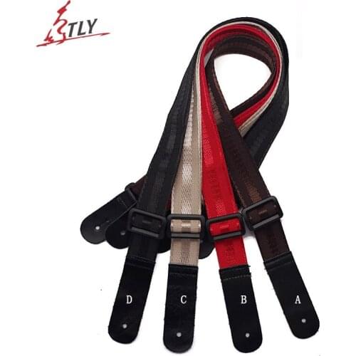 Adjustable Ukulele Ukelele Strap Colorful Nylon Strap Leather Ends
