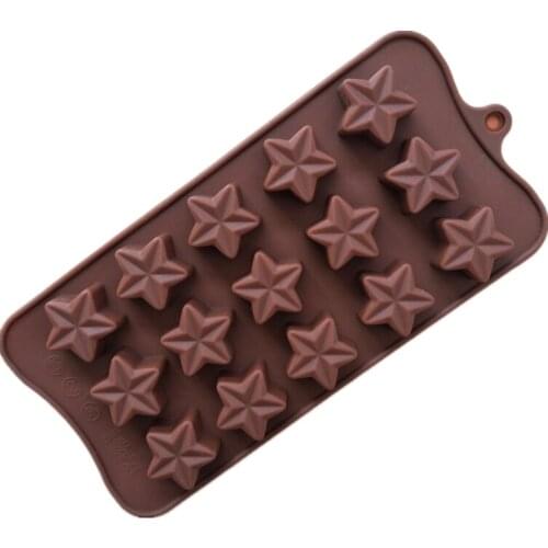 Silicone Molds New 15 Lattices Star Shape DIY Chocolate Mold Ice Cube Silicone Jelly Mold D552