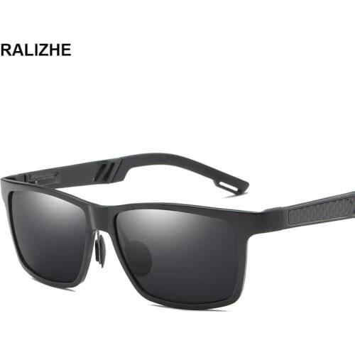 Aluminum Magnesium Square Brand Designer Sunglasses Polarized Black Lens Men Rectangle Sun Glasses Male Eyewears Accessories