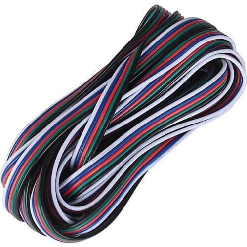 LEEDSUN 10m RGBW Extension Cable Line Cord Connector 5pin 5 Color Stand Wire for RGBW RGBWW LED strip Ribbon Lamp Tape Lighting