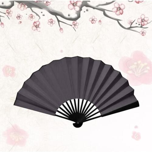 Exquisite White Blank Spun Folding Fan Chinese Art Paper Red Black Fan DIY Painting Drawing Fans Early Education Drawing Fans