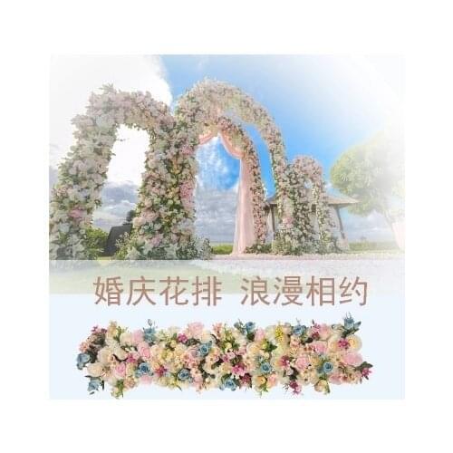 Excellent 4M x 26cm artificial flower strip Wedding Pavillion Flowers strips arch flower backdrop Wedding Decoration