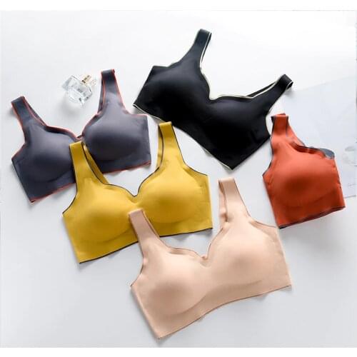 Wasteheart Women Fashion Black Yellow Push Up Padded Bras Push Up Sexy One-Piece Bra Bralette Cup A B Underwear Plus Size