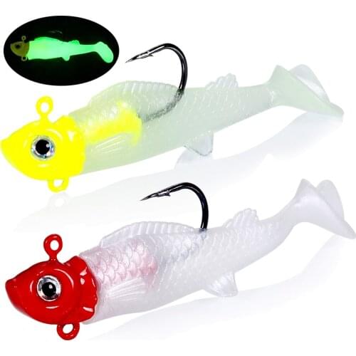 1pcs Wobbler Jig Head Metal Lure Soft Bait Luminous Body Fishing Lure Crankbait Silicone Bait Isca Artificial Size 9g/15g