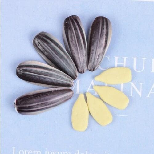 DIY Jewelry Findings 10pcs Kawaii Imitation Food Melon Seeds Beads Resin Cabochons Embellishments Scrapbooking Cameo Patch