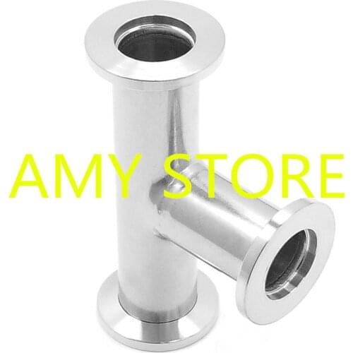 304 Stainless Steel Tee KF-16 Vacuum Fittings KF Flange Size NW-16 Quick Flange Plumbing Process Systems 30mm Ferrule OD