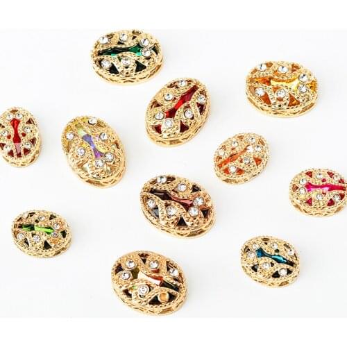 4pc/lot 10x14 13x18mm Glass Crystal Glue In Oval Rhinestone Gold Claw Setting Sew On Stone For Garment Craft Charm Jewe Wedding