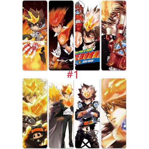 8pcs/set Hitman Reborn PVC Bookmarks Printed with Anime Sawada Tsunayoshi