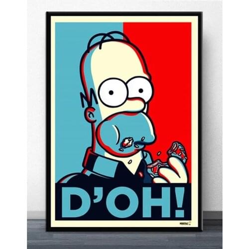 Abstract Cartoon Modern Picture Simpson Scream Home Decoration Poster Canvas Waterproof Ink Printing Minimalist Wall Painting
