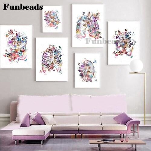 Full Square Round 5d Diamond Embroidery sale Anatomical Organ Human Anatomy Diamond Painting 5d DIY Diamond Doctors gift FF4349