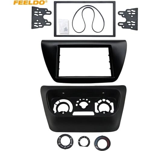 FEELDO Car Radio 2DIN Fascia Frame Panel for Mitsubishi Lancer IX Stereo Dash Kit DVD Frame+Center AC Control Part