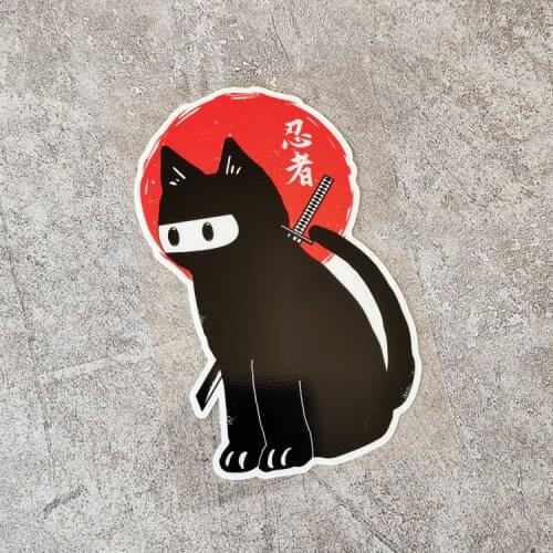 Car Sticker and Decals Motorbike Automobile Window Tail Stickers for Classic Anime Cartoon Black Cat Ninja Warrior