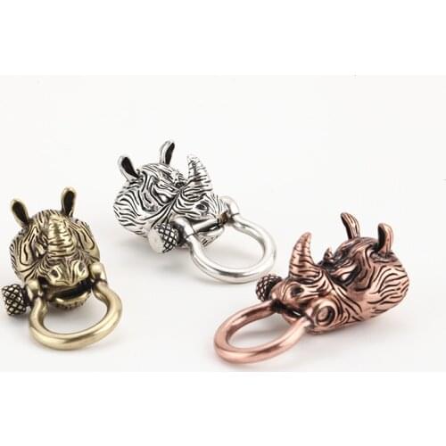 Paracord Beads for Jewelry Making Supplies Gold Spacer Beads & Clasps Animal Rhinoceros Diy BraceletAccessories Big Hole