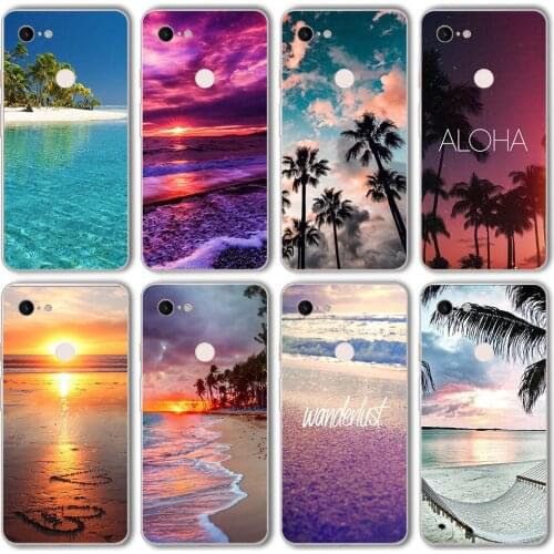 Ciciber Funda Case for Google Pixel 5 4 3 2 XL Luxury Soft Silicone for Google Pixel 4a 3a XL Fashion Vogue Beach Dusk Cute Capa