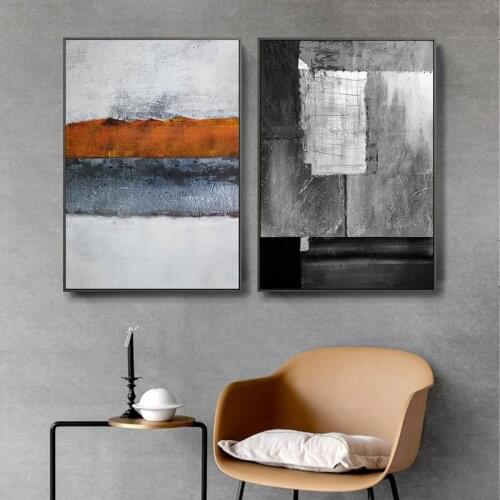 Black Grey Abstract Poster Wall Art Print Modern Home Decoration Canvas Painting Wall Pictures For Living Room Cuadros Para Sala
