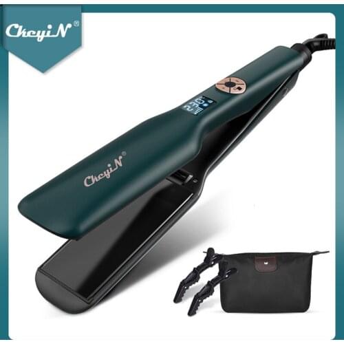 CkeyiN Hair Straightener 1.77 Inch Wide Plate Flat Iron Tourmaline Ceramic Hair Straightening Irons LCD Display Salon Styler 51