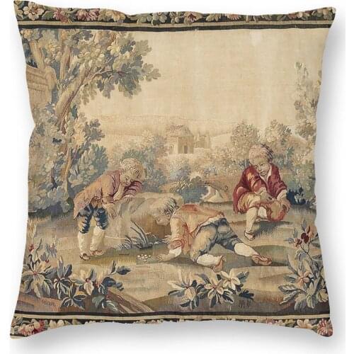 Aubusson Antique French Pillow Case Decoration Bohemian Cushions Throw Pillow for Living Room Polyester Double-sided Printing