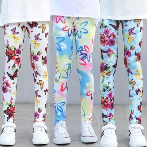 Baby Girls Printing Flower Toddler Leggings Girls Pants Spring Autumn Kids Girls Legging Baby Girl Skinny leggings 2-14Y