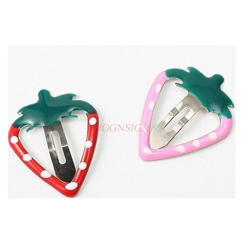 Children Card Child Girl Strawberry Pineapple Fruit Bb Clip Girl Side Hairpin Net Red Headdress Simple Bangs Clip Sale