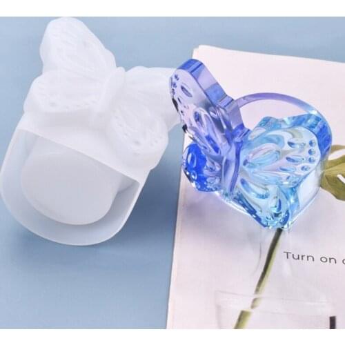 DIY Crafts Decor Crystal Epoxy Resin Mold Butterfly Storage Box Silicone Mould