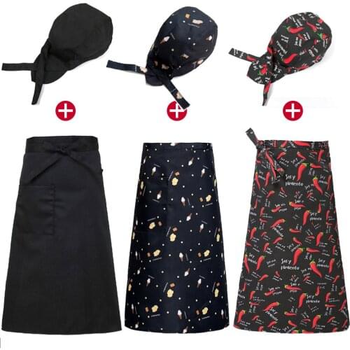 Chef Hat Catering Cook Aprons Work Dining Half-length Long Waist Apron Hotel Uniform Chefs Waiters apron chef Accessories