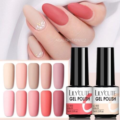 LILYCUTE 7ml UV Gel Nail Polish Semi Permanent UV DIY Nail Gel Soak Off Nail Art LED Gel Varnish Gel Nail Painting Gel Varnish