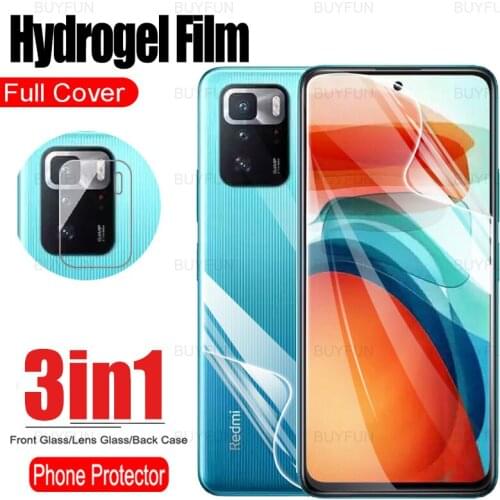3-in-1 Hydrogel Film Screen Protector Camera Lens Film For Xiaomi Poco X3 GT Front&Back Film for poco x3 pocophone x3pro x3nfc