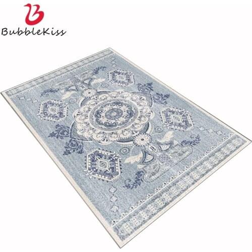 Bubble Kiss Blue Rugs And Carpets For Living Room Retro Geometric Ethnic Floral Rugs For Bedroom Home Decor Tatami Floor Mat Rug