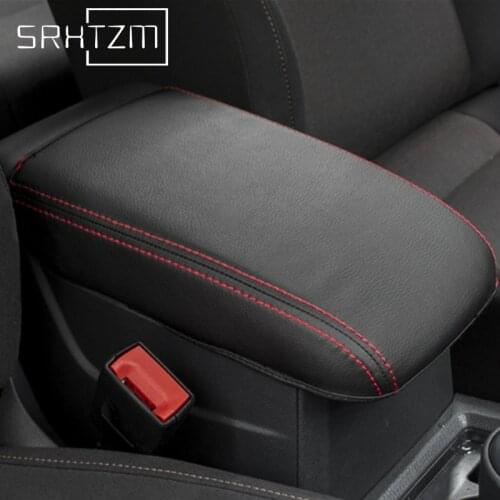 PU Leather Car Armrest Box Cover Car Armrest Cushion Arm Rest Cover Accessories For Volkswagen For VW Golf 7 MK7 2013-2017