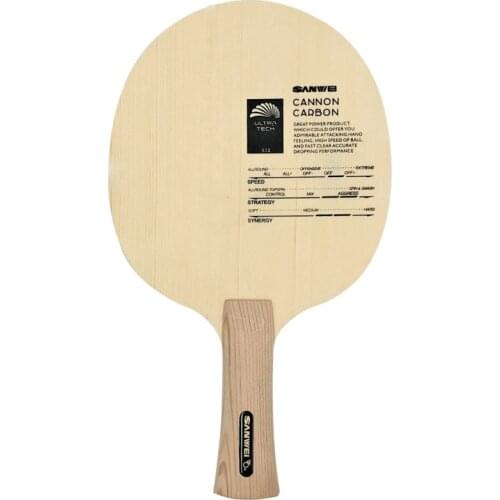 Sanwei Cannon Carbon Table Tennis Bat Blade With Thick Hinoki Surface And 5.0 MM Kiri Core Fast Loop Ping Pong Racket
