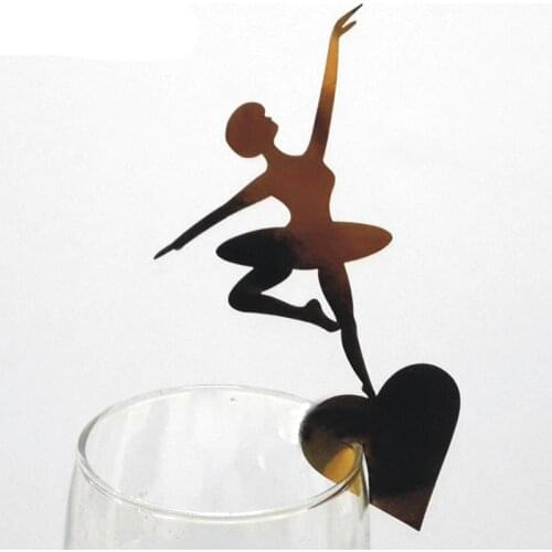 10pcs/lot Ballet Girl cards Cup Cards Paper Place Card Table Mark Wine Glass cards Wedding Decoration Party Favors Supplies
