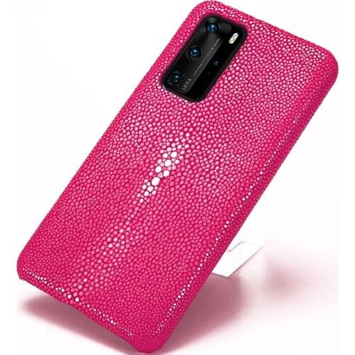 Genuine Pearl Gourami Leather Phone Case for Huawei P40 Pro P30 Lite Pro Mate 20 P20 P10 Cover For Honor 20 Pro 10 10i 8X Luxury