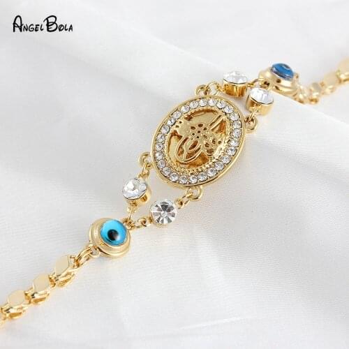 Fashion Luxury Retro Personality Female Charm Lucky Demon Eye Gold Jewelry Bracelet Bohemian Style Party Event Wedding Gift