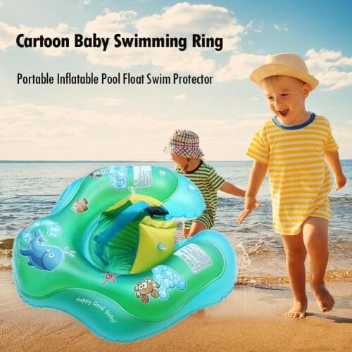 Cartoon Baby Swimming Ring Anti Rollover Portable Pool Float Swim Protector Kids Inflatable Lifebuoys Floating Children’s Float