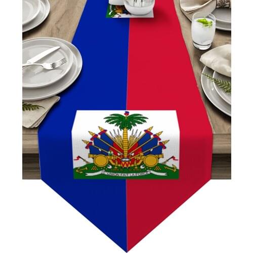 Haiti National Flag Day Table Runners Modern Home Dining Room Decor Table Cloth Wedding Party Table Runners