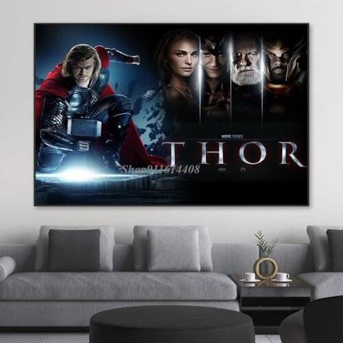 Thor Marvel Superhero Avengers Character Wall Art Canvas Painting Poster and Print Kids Bedroom Decorations Living Room Pictures