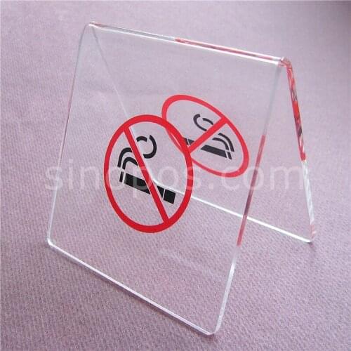 Tabletop Acrylic Non-smoking Stand, desk rack clear crystal plexi plastic advertising no smoking signs card ticket poster glass