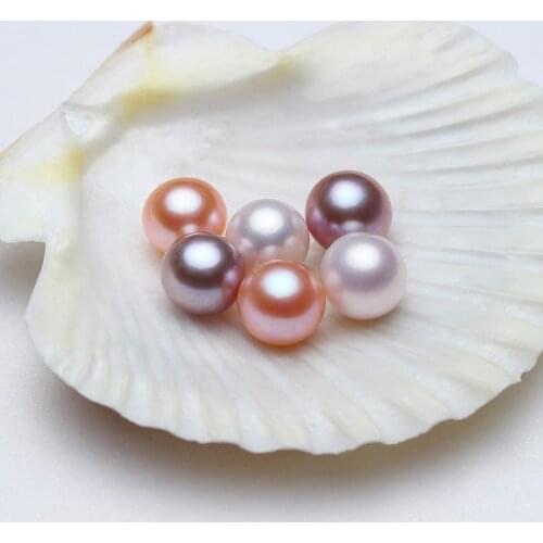 Natural White/Pink Freshwater Pearl,Fine Perfect Round Pearl Beads Jewelry,Big Oyster Pearl Strong Light High Luster No Hole