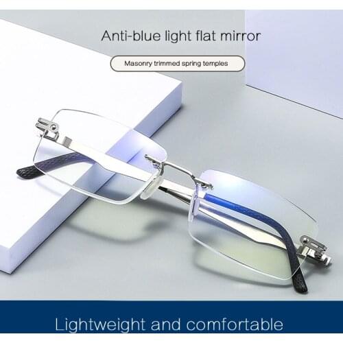 Iboode Classic Half Frame Anti Blue Light Reading Glasses Women Men Alloy Hyperopia Glasses With Diopter +1.0 To +4.0