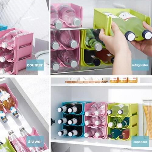 Durable Wheat Straw Refrigerator Storage Rack Beer Beverage Superimposed Storage Box For Home