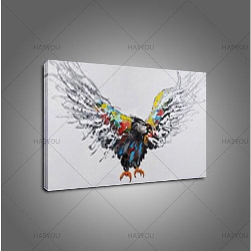 Hand-painted Modern Flying eagle Oil Painting on Canvas Abstract Animal Oil Painting wall art picture wall decor for living room