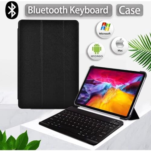 For Apple IPad Pro 11 2018 2020/IPad Air4 10.9" PU Leather Anti-fall Tablet Tri-fold Folding Stand Cover Case+Bluetooth Keyboard
