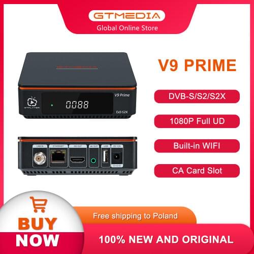 Newest GTMEDIA V9 Prime Satellite Receiver Upgrade By GT V9 Super Support H.265 DVB-S2 Ccam Built-in WiFi TV Box Stock In Spain