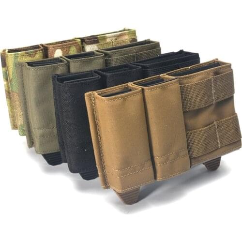 Tactical Airsoft 5.56 1+2 Side Triple Magazine Pouch Multicam Vest Molle Mag Ammo Pouch Bags
