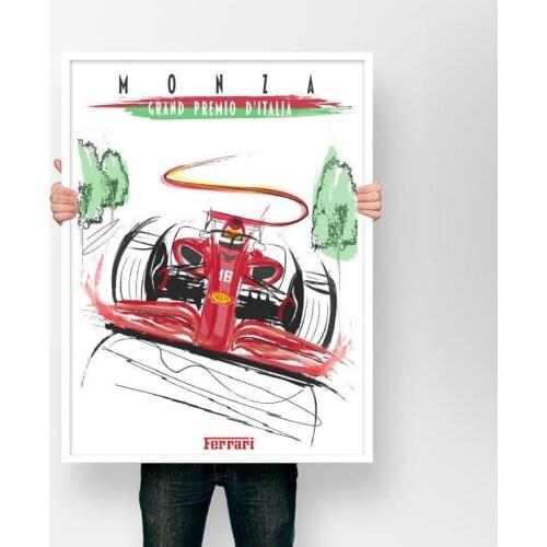 MONZA Grand Premio D'ITALIA Vintage Classic Car Poster Print On Canvas Painting Home Decor Wall Art Picture For Living Room