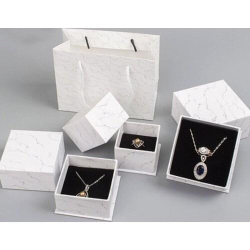 High Quality Ring Earring Packaging Boxes Necklace Pendant Wedding Display Cases Square jewelry organizer boxes Engagement Ring