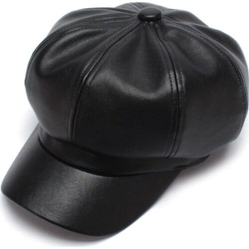 Women Hat Leather Caps Apring Autumn Winter Beret Hat Girls Fashion Adult Warm Casquette Hats Female Cap Lady Hat Dropshiping