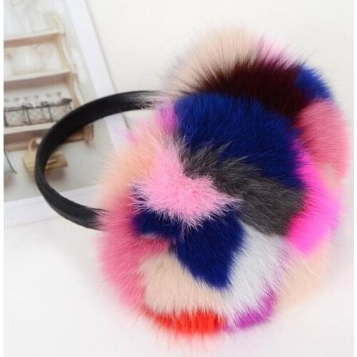 Winter Women Warm Natural Real Fox Fur Earmuffs Girls Earlap 6 Colors