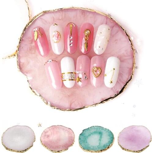 1 Pcs Resin Stone Color Palette False Nail Tips Drawing Nail Color Palette Gel Polish Display Nail Color Mixing Display Pan New